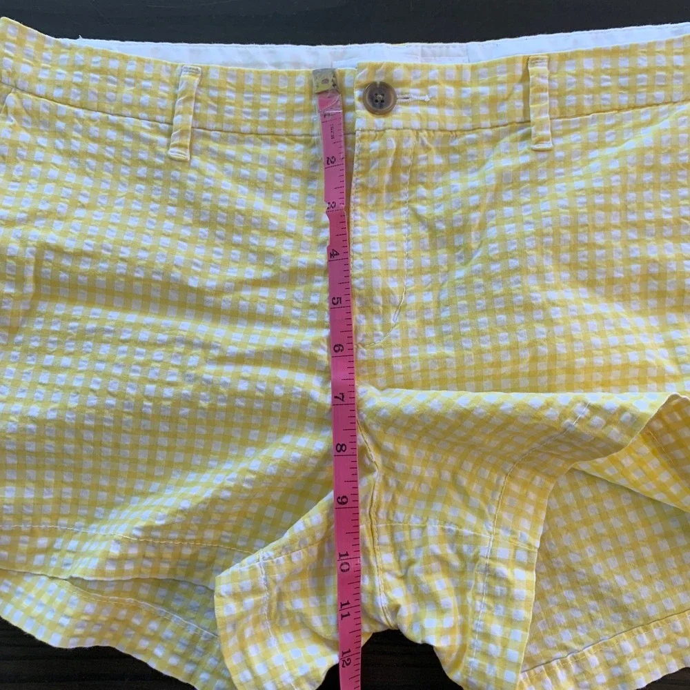 Old Navy Yellow Gingham Seersucker Everyday Shorts Size‎ 8 Women's Preppy Summer